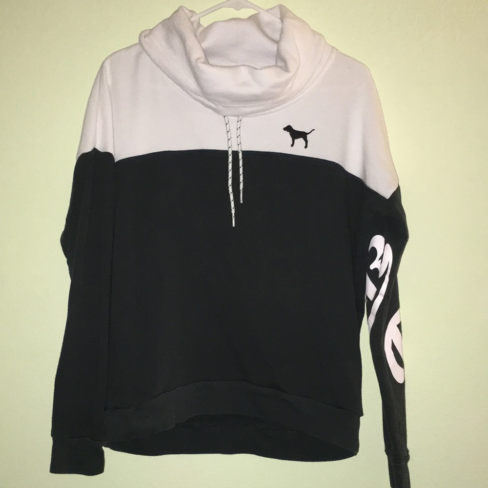 Olive Green/White Cowl Neck Sweater